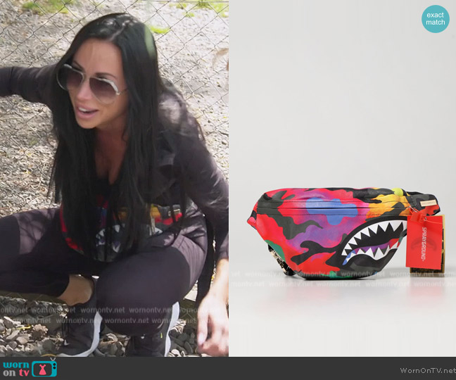 Sprayground Camo Sprayground belt bag in vegan leather worn by  on The Real Housewives of New Jersey