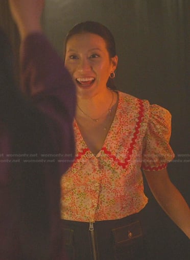 Sumi’s floral collared top on Good Trouble
