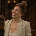 Taylor’s beige shorts suit on The Bold and the Beautiful