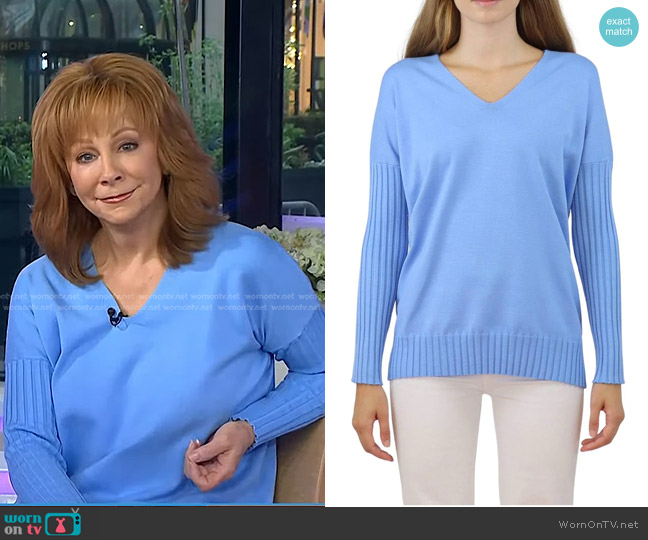 The Apple Tree Long Sleeve V-Neck Sweater worn by Reba McEntire on Today