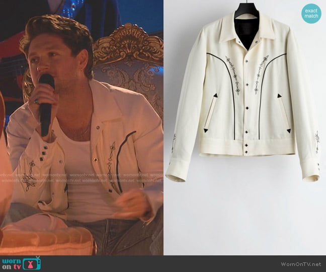 The Letters Rayon Twill Western Bolero Jacket worn by Niall Horan on The Voice