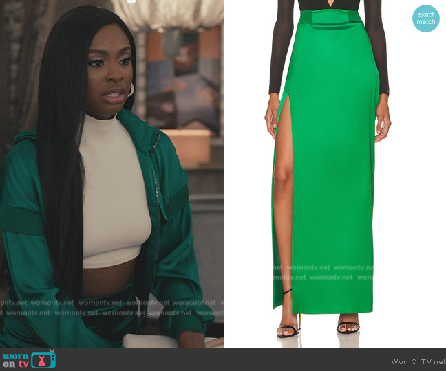 Tom Ford Full Length Evening Skirt worn by Hilary Banks (Coco Jones) on Bel-Air