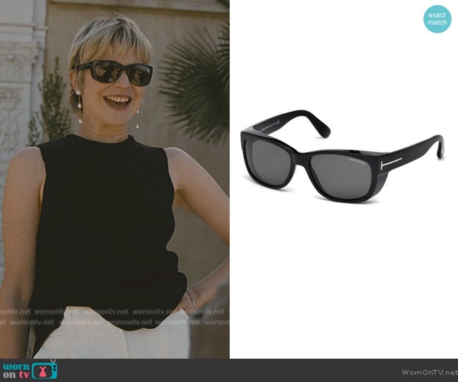 Tom Ford Carson Acetate Wraparound Sunglasses worn by (Annabelle Dexter-Jones) on Succession