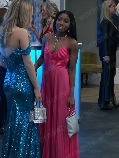 Trina’s pink pleated dress at the Nurses Ball 2023 on General Hospital