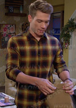 Tripp’s yellow plaid shirt on Days of our Lives