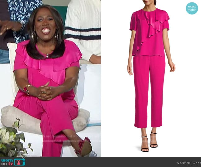 Ungaro Valarie Ruffle Blouse worn by Sheryl Underwood on The Talk
