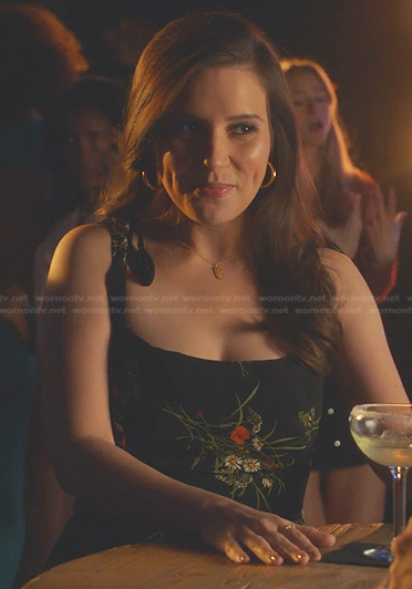 Vanessa’s black floral dress on 9-1-1