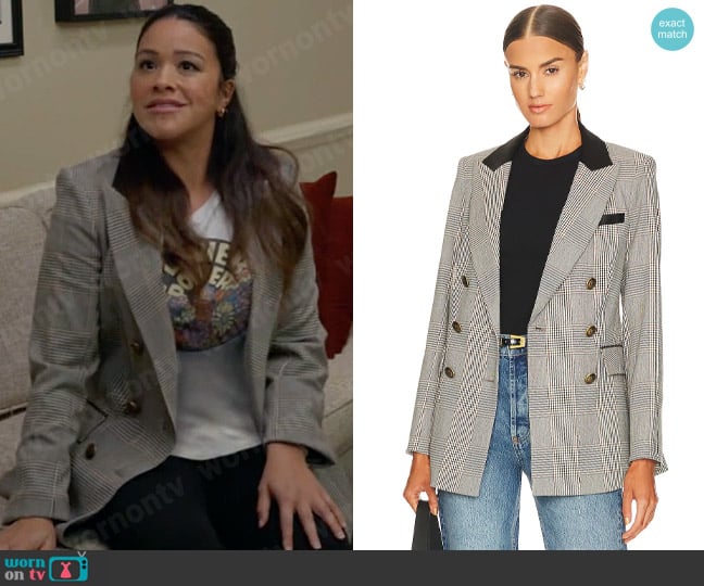Veronica Beard Ellette Dickey Jacket worn by Nell Serrano (Gina Rodriguez) on Not Dead Yet