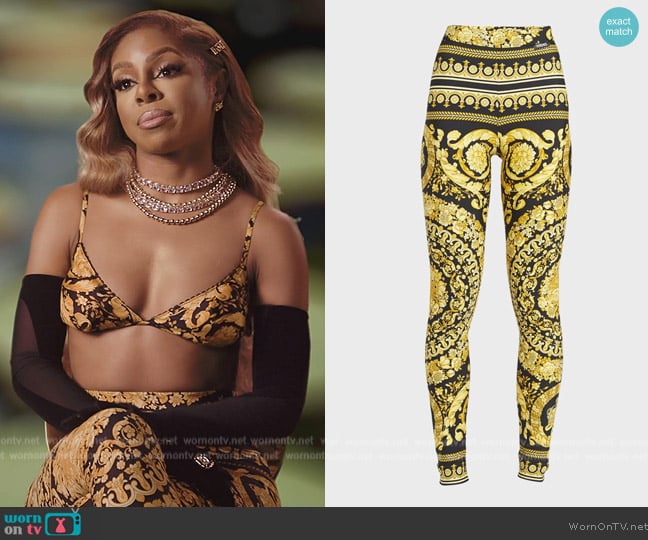Versace Baroque Heritage Print Leggings worn by  on The Real Housewives Ultimate Girls Trip