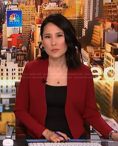 Vicky’s red cardigan on NBC News Daily
