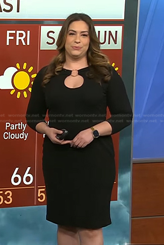Violeta Yas’s black o-ring cutout dress on NBC News Daily