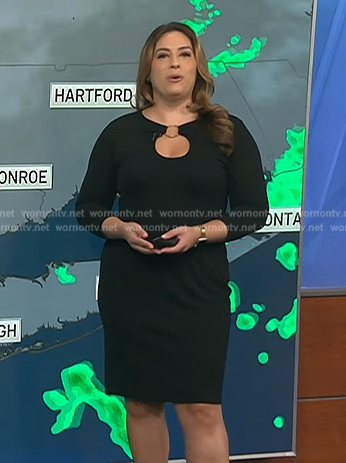 Violeta Yas’s black o-ring cutout dress on NBC News Daily