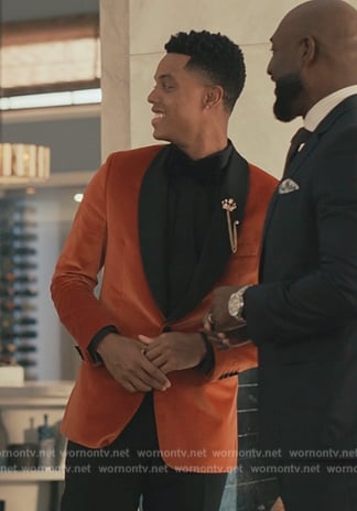 Will’s orange velvet tuxedo blazer on Bel-Air