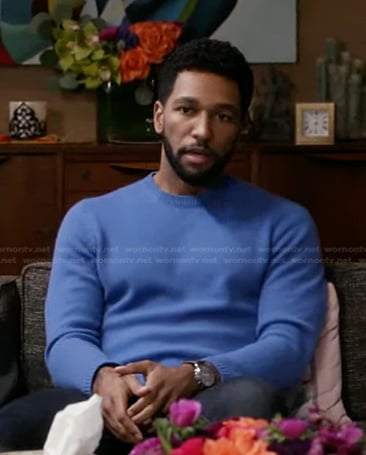 Dr. Winston Ndugu’s blue sweater on Greys Anatomy