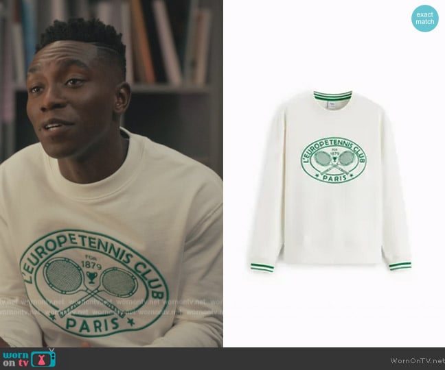 Zara Embroidered Europe Tennis Club worn by Carlton Banks (Olly Sholotan) on Bel-Air