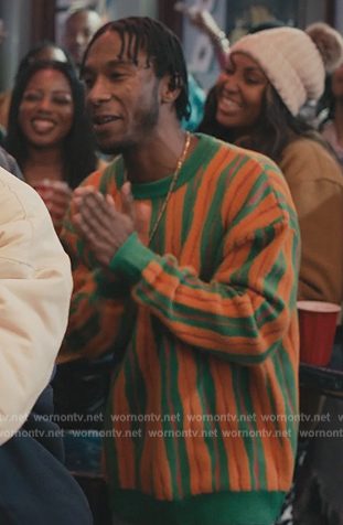 Orange and green stripe sweater on Bel-Air
