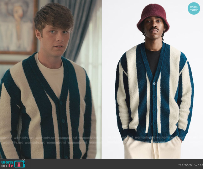 Zara Vertical Striped Cardigan worn by (Tyler Barnhardt) on Bel-Air