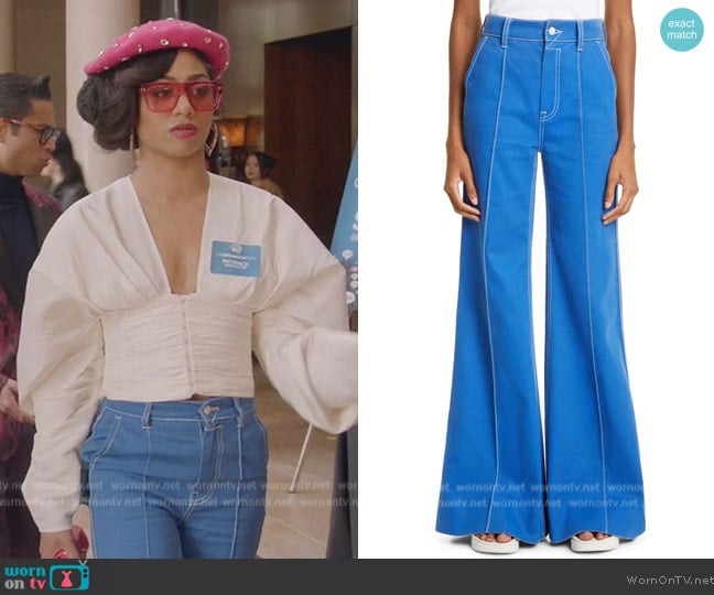 Zimmermann High Tide Rigid Flare Jeans worn by Patience (Chelsea Tavares) on All American