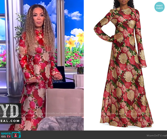 Zimmermann Wonderland Floral Long-Sleeve Gown worn by Sunny Hostin on The View