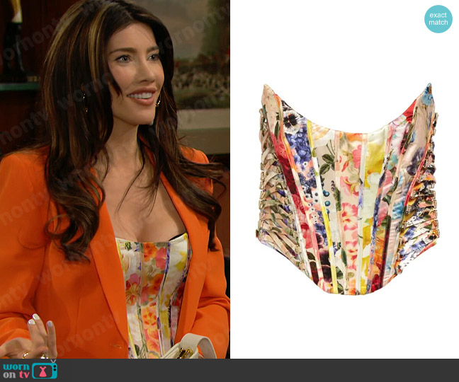Zimmermann Wonderland Corset worn by Steffy Forrester (Jacqueline MacInnes Wood) on The Bold and the Beautiful