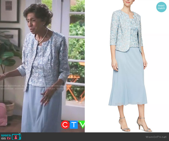 Alex Evenings Embroidered Jacket & Dress worn by Edith (Marla Gibbs) on Greys Anatomy