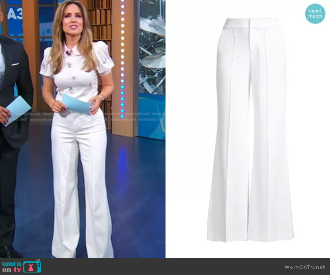 Alice + Olivia Dylan High-Waist Wide-Leg Pants worn by Rhiannon Ally on Good Morning America