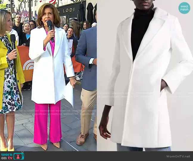 Alice + Olivia Luisana Felted Coat in white worn by Hoda Kotb on Today