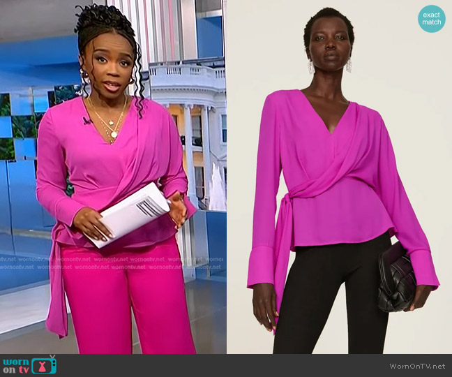 Atlein Collective Side Tie Top worn by Zinhle Essamuah on NBC News Daily
