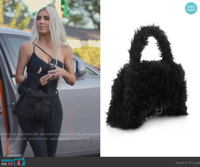 Balenciaga Hourglass Medium Fluffy Top Handle Bag worn by Kim Kardashian (Kim Kardashian) on The Kardashians