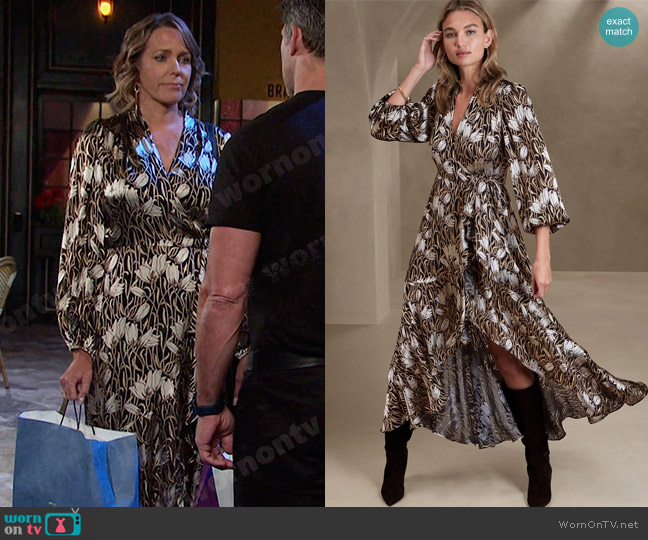 Banana Republic Fiori Ruffle Wrap Dress worn by Nicole Walker (Arianne Zucker) on Days of our Lives