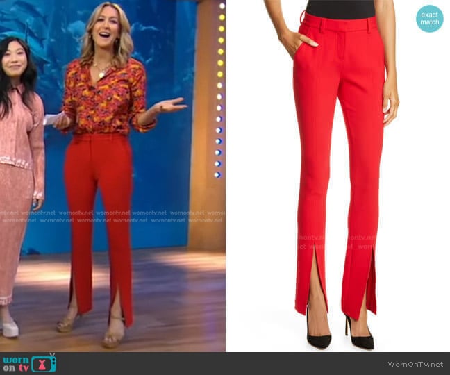 A.L.C. Conway Front Slit Pants worn by Lara Spencer on Good Morning America