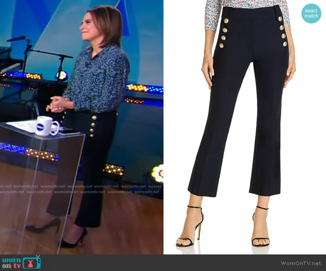 Derek Lam 10 Crosby Robertson High Waisted Crop Flare Pants worn by Elizabeth Schulze on Good Morning America