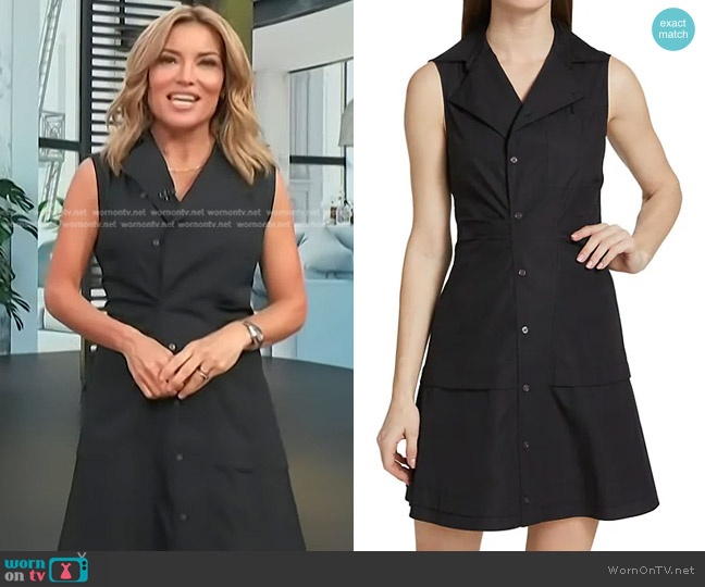Derek Lam 10 Crosby Satina Tiered Sleeveless Shirtdress worn by Kit Hoover on Access Hollywood