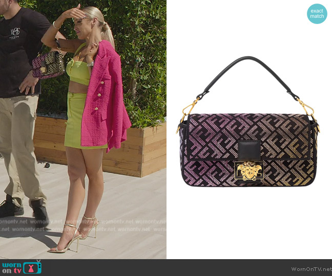 Fendi Fendace Baguette Shoulder bag worn by Mary Fitzgerald on Selling Sunset