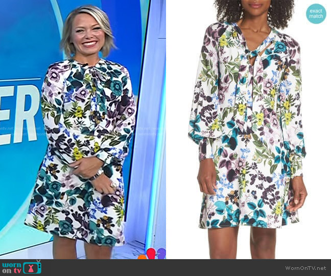 Eliza J Floral Tie Neck Dress worn by Dylan Dreyer on Today