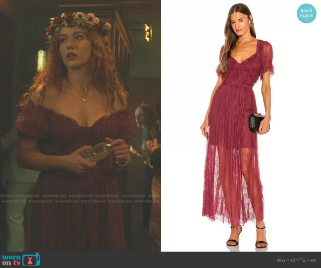 Free People Dear Jane Lace Midi Dress worn by Nancy Drew (Kennedy McMann) on Nancy Drew