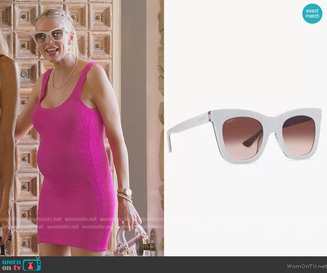 Diff Kaia 50mm Square Sunglasses worn by Heather Rae Young on Selling Sunset