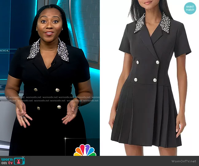 Karl Lagerfeld Collared Pleated Blazer Dress worn by Kay Angrum on NBC News Daily