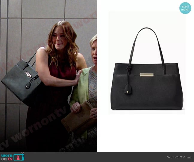 Kate Spade Maiden Way Saffiano Zuri Bag worn by Stephanie Johnson (Abigail Klein) on Days of our Lives