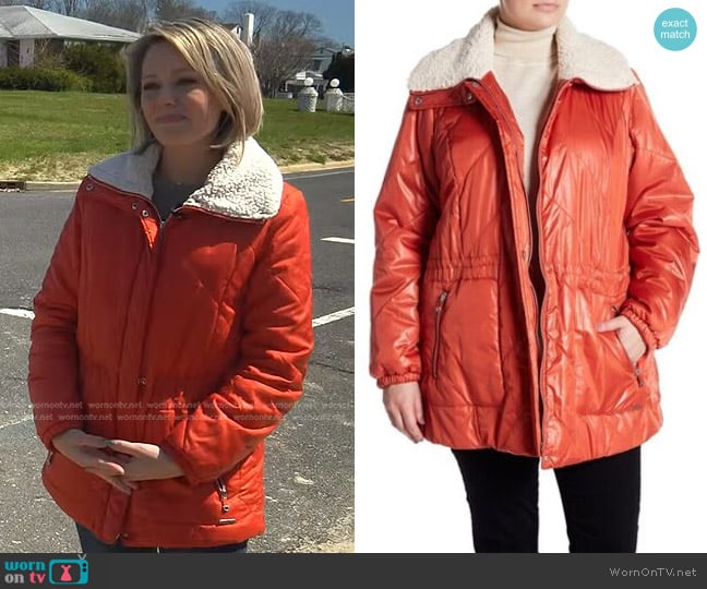 Kenneth Cole Faux Shearling Lined Collar Coat worn by Dylan Dreyer on Today