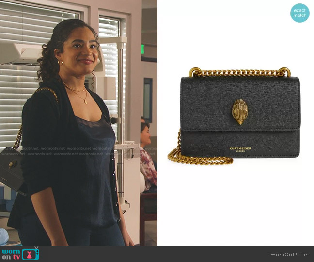 Kurt Geiger London Shoreditch Leather Crossbody Bag worn by Natalia (Annelise Cepero) on 9-1-1