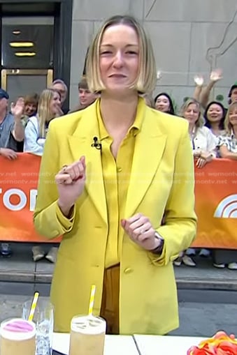 Laura Vitale’s yellow blouse and blazer on Today
