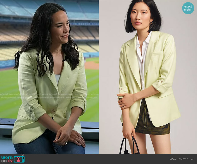 Maeve Roll-Sleeve Blazer worn by Emilie Ikeda on Today