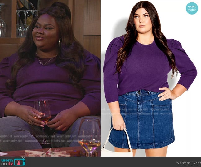 City Chic Romee Jumper worn by Nicky (Nicole Byer) on Grand Crew