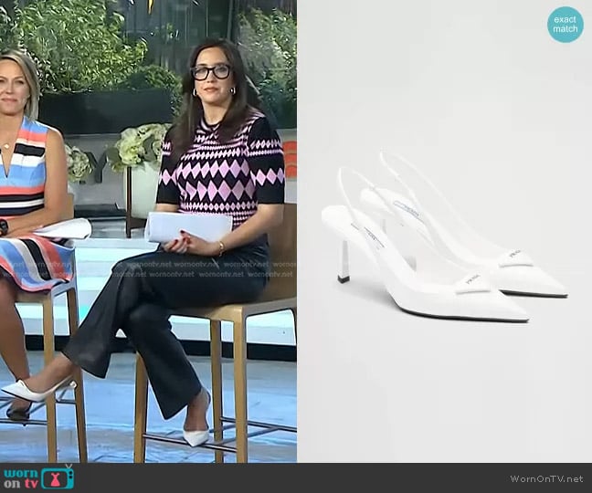 Prada Brushed Leather Slingback Pumps worn by Savannah Sellers on Today