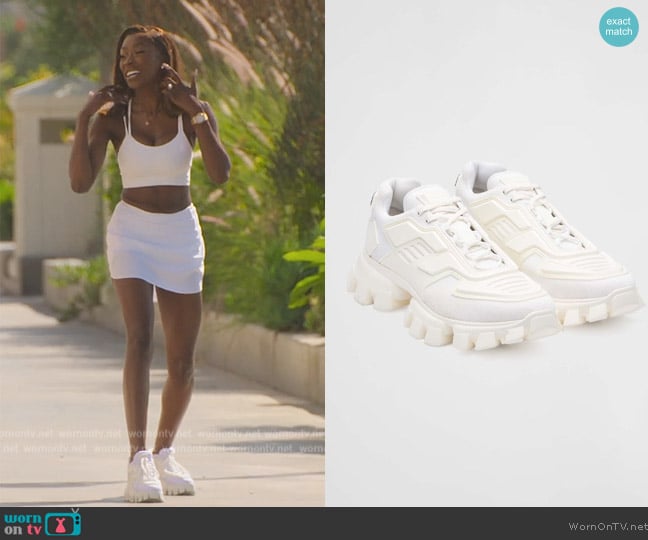 Prada Cloudbust Thunder Technical Fabric Sneakers worn by Chelsea Lazkani on Selling Sunset