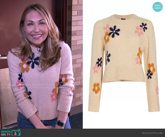 Rails Anise Floral Crewneck Sweater worn by Lori Bergamotto on Good Morning America