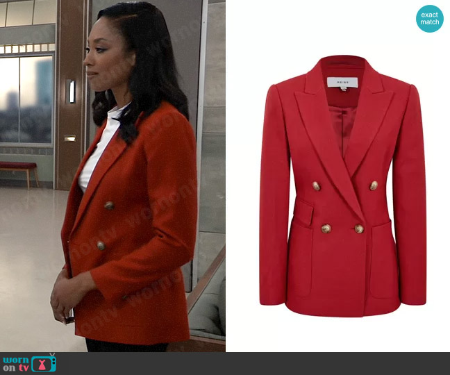 Reiss Lola Blazer worn by Jordan Ashford (Tanisha Mariko Harper) on General Hospital