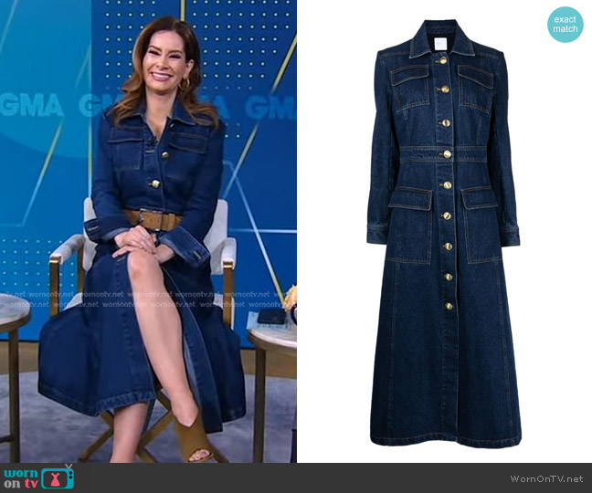 Rosetta Getty Denim Cargo Coat worn by Rebecca Jarvis on Good Morning America
