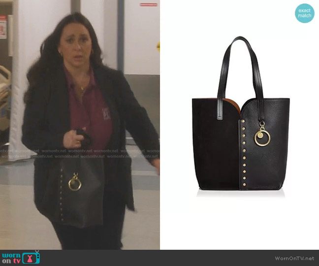 See by Chloe Gaia Leather & Suede Tote worn by Maddie Kendall (Jennifer Love Hewitt) on 9-1-1